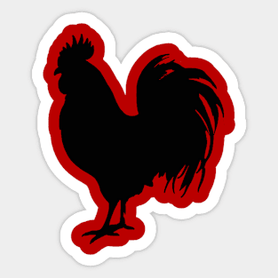 Black Rooster Silhouette Sticker
